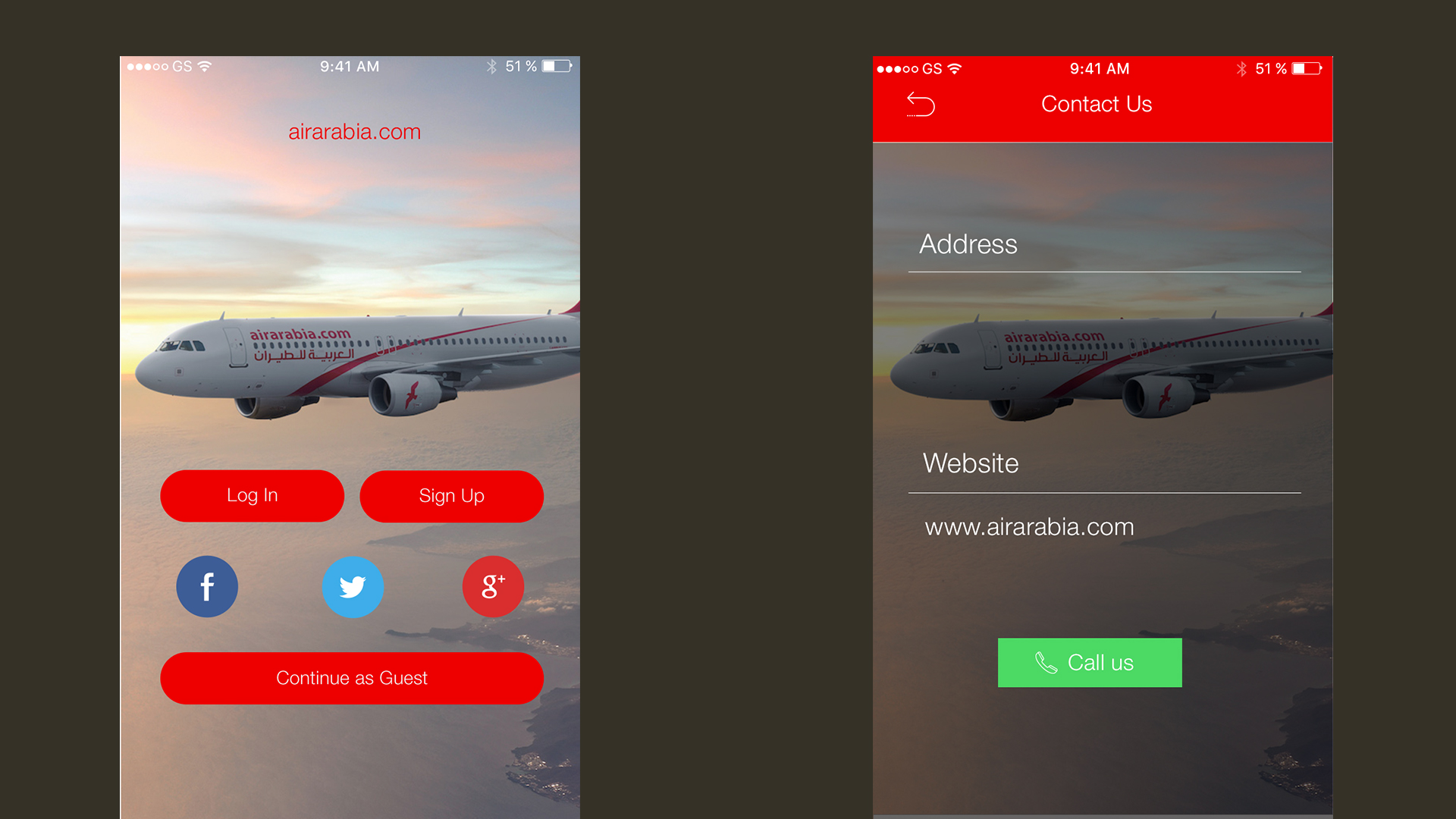 AirArabia App Concept