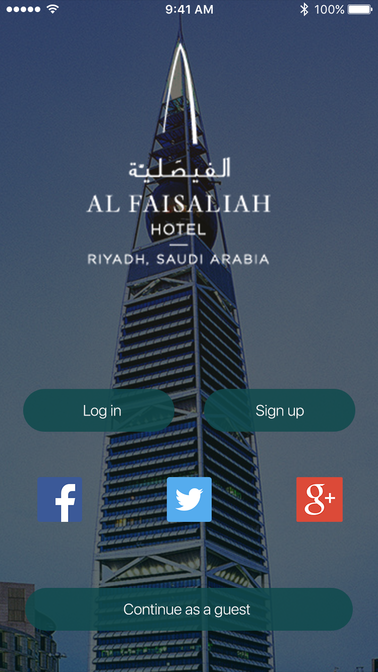 Hotel Al-Faisaliah Home Screen