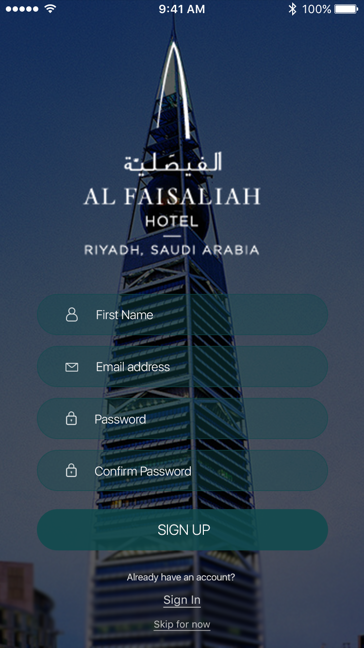 Hotel Al-Faisaliah Booking Screen